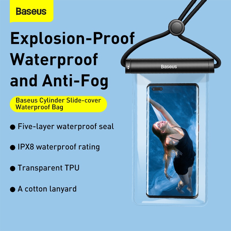 Baseus Teléfono Impermeable Universal de Buceo en Piscina del Teléfono Móvil de la Bolsa de la caja del Teléfono de la Cubierta para el aire libre